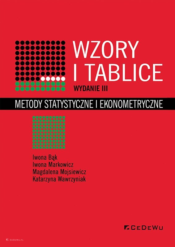 Wzory I Tablice Metody Statystyczne I Ekonometryczne Wyd III